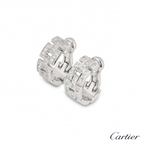 Cartier White Gold Diamond Maillon Panthere Earrings